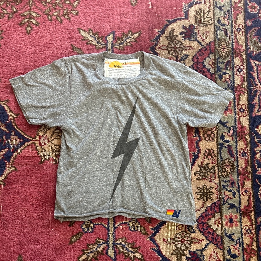 Women’s Aviator Nation Boyfriend Tee with Lightning Bolt